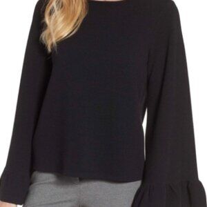 Halogen Like New Navy  Long sleeve top with Bell Sleeves